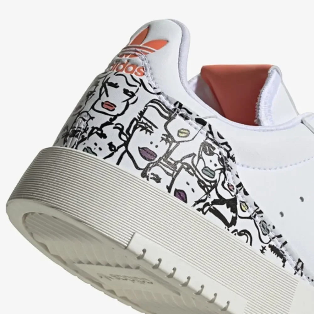 Adidas × Fiorucci Supercourt Lipstick Leather Sneakers in White, Women's Size 8